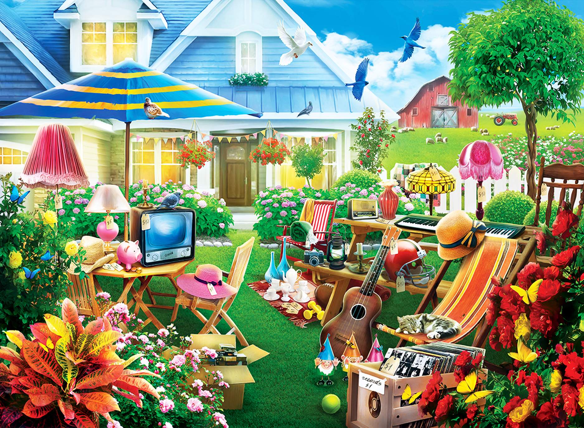 Solve Yard Sale Day jigsaw puzzle online with 165 pieces