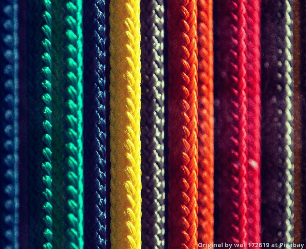 Solve Colorful braided cords jigsaw puzzle online with 99 pieces