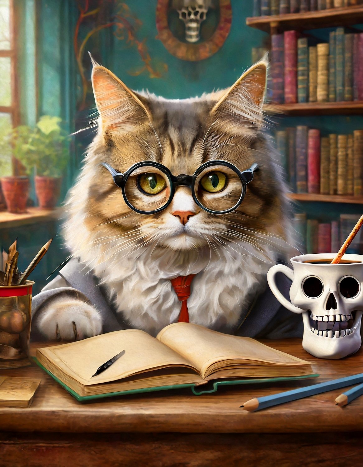 Solve Professor Purrciful, resizable 12 to 525 pieces jigsaw puzzle ...