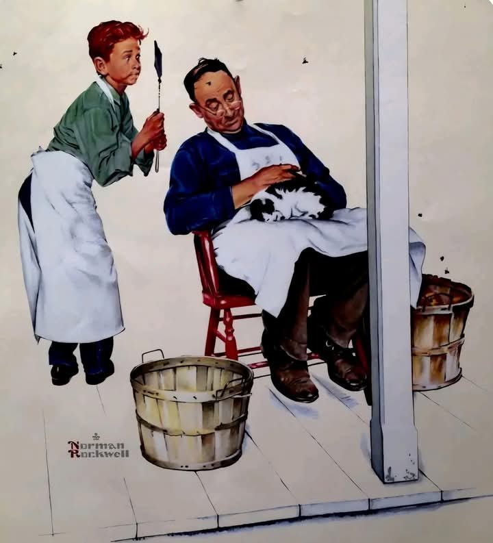 Solve Norman Rockwell jigsaw puzzle online with 56 pieces
