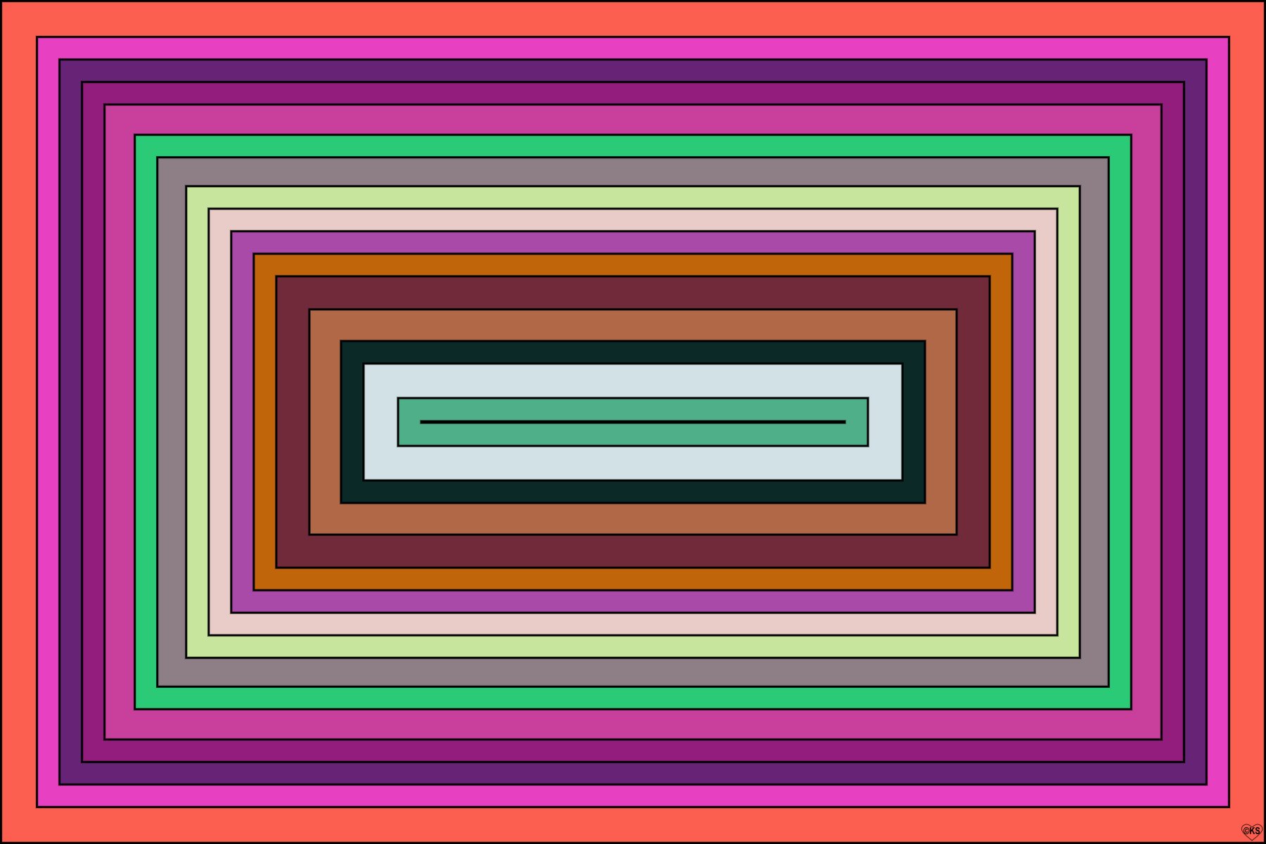 Solve Concentric Rectangles!! ~ M jigsaw puzzle online with 96 pieces