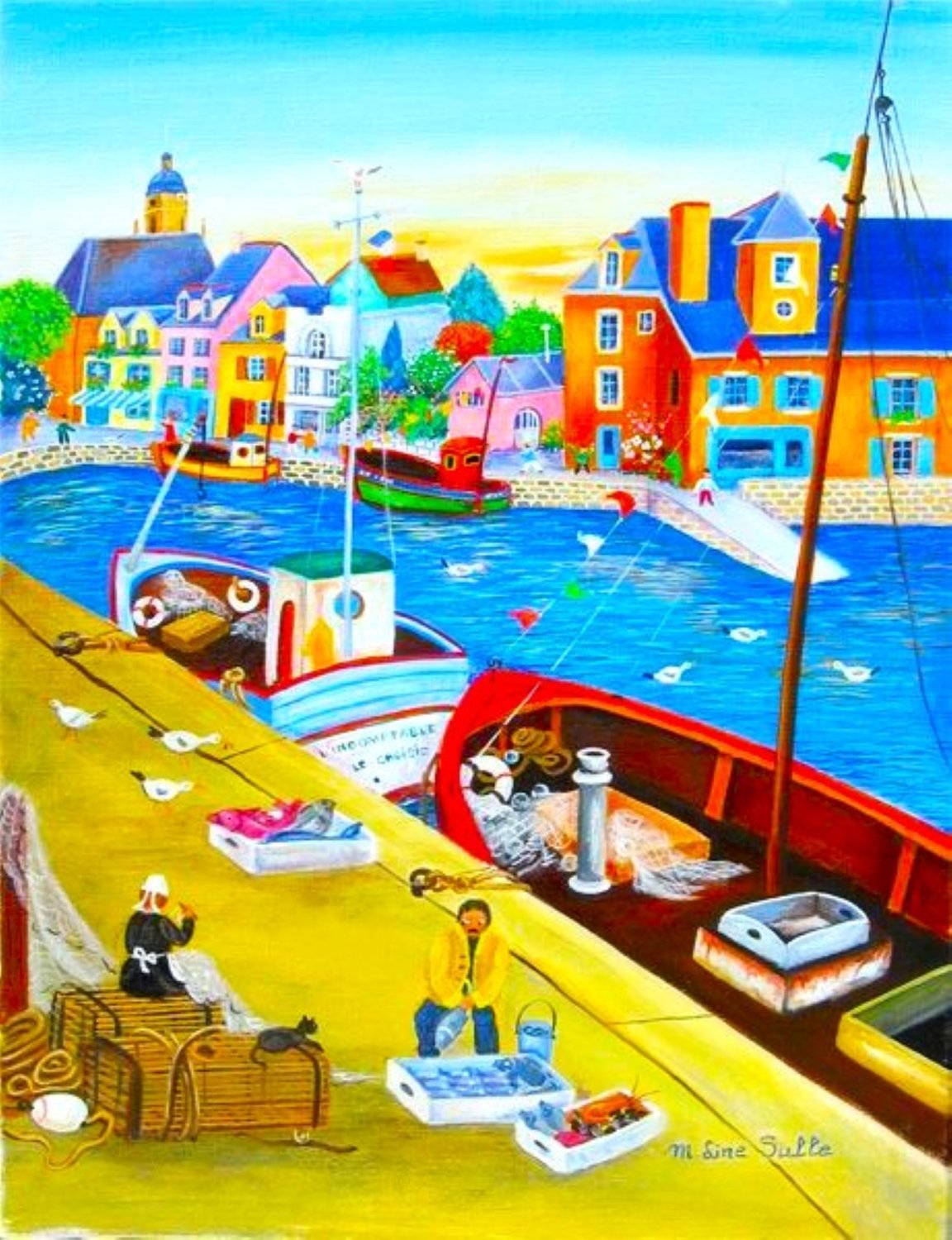 Solve Harbor Town jigsaw puzzle online with 336 pieces