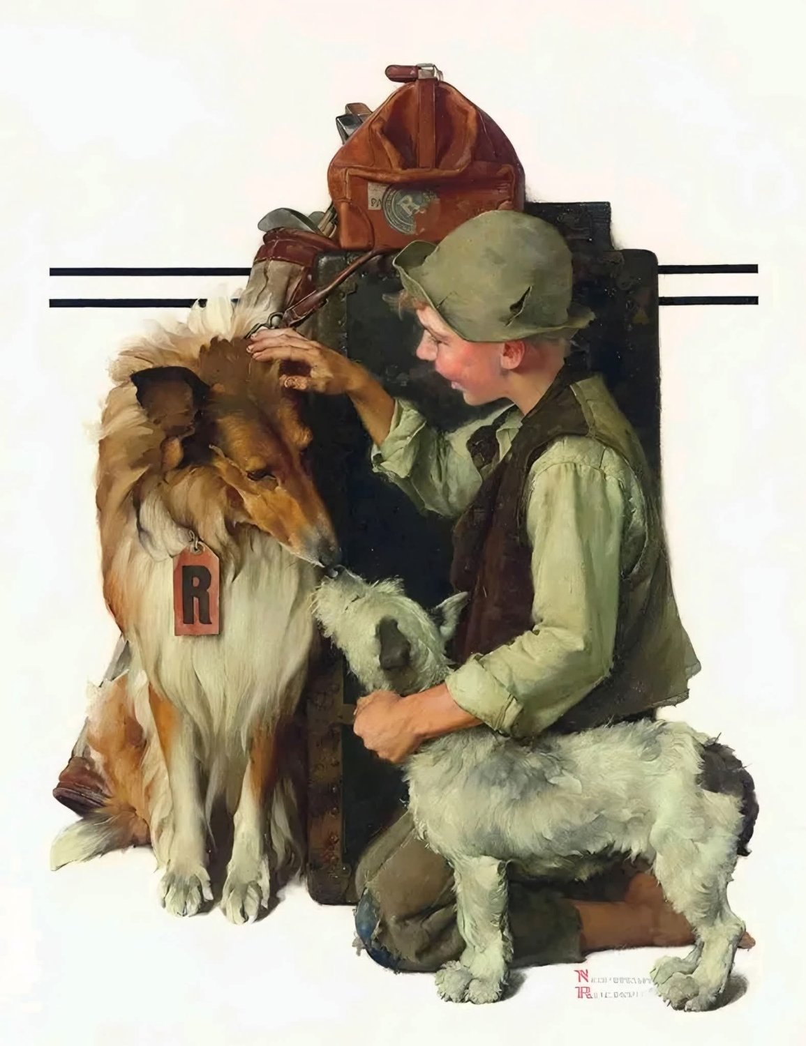Solve Norman Rockwell jigsaw puzzle online with 63 pieces