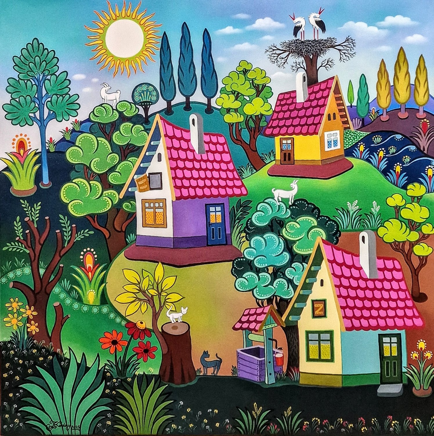 Storks Storybook Solve the song of the stork (resize 9 to 600) jigsaw puzzle online with ...