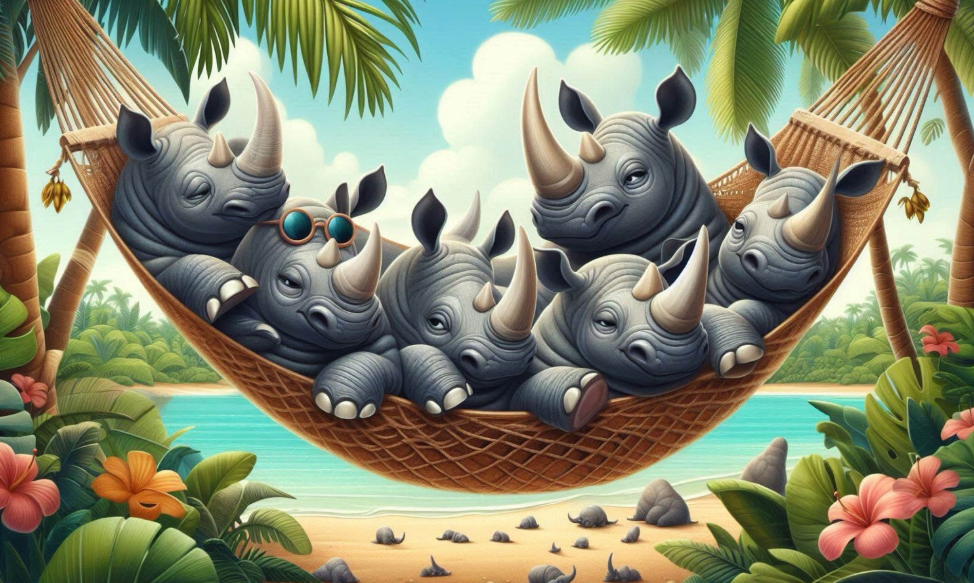 Puzzle Beach Hammock 1000 Pezzi, Formato 68x48 Cm, Cartone Di Qualità, Con Poster Incluso