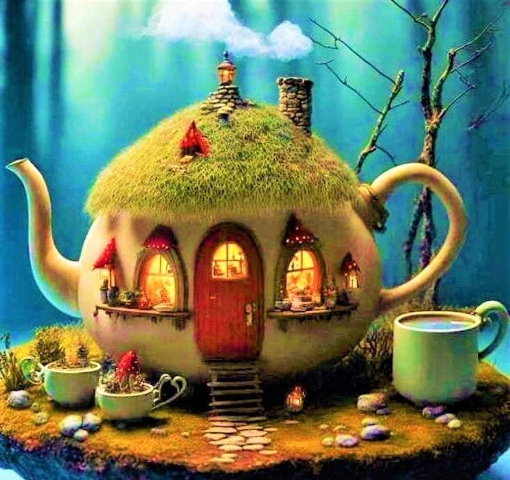 Solve TEAPOT HOUSE jigsaw puzzle online with 90 pieces