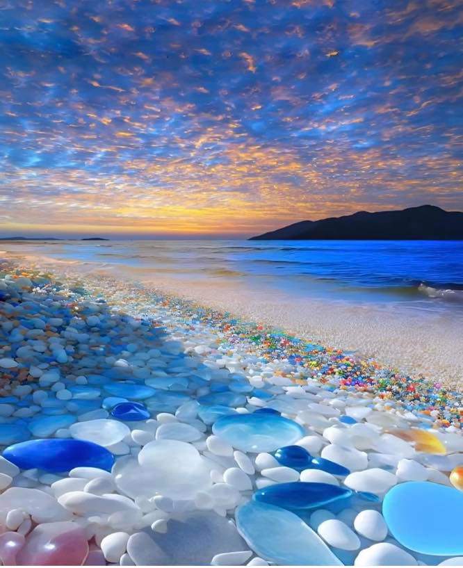 Solve Glass Beach in California jigsaw puzzle online with 99 pieces