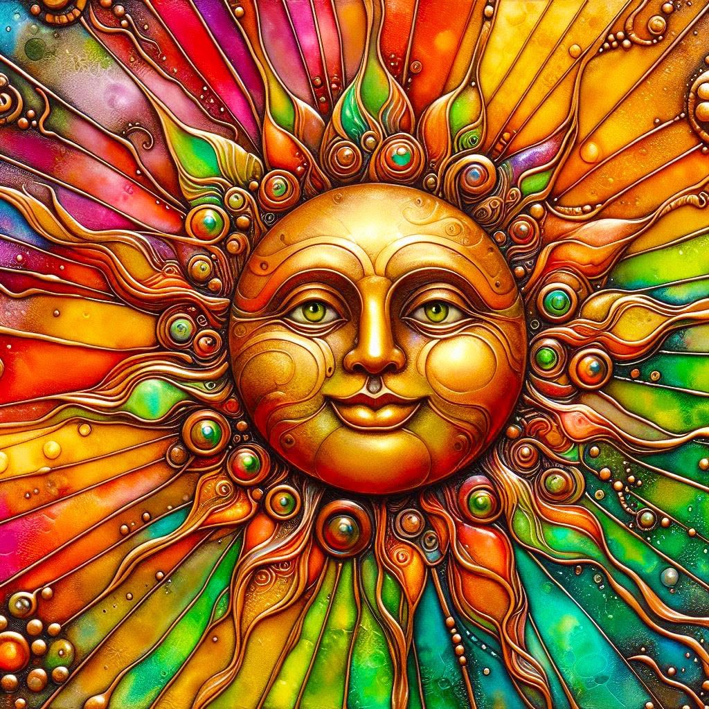 Solve Herbert the colorful Sun jigsaw puzzle online with 64 pieces
