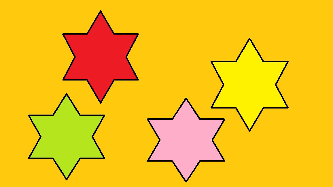 Solve 4 colored stars jigsaw puzzle online with 209 pieces
