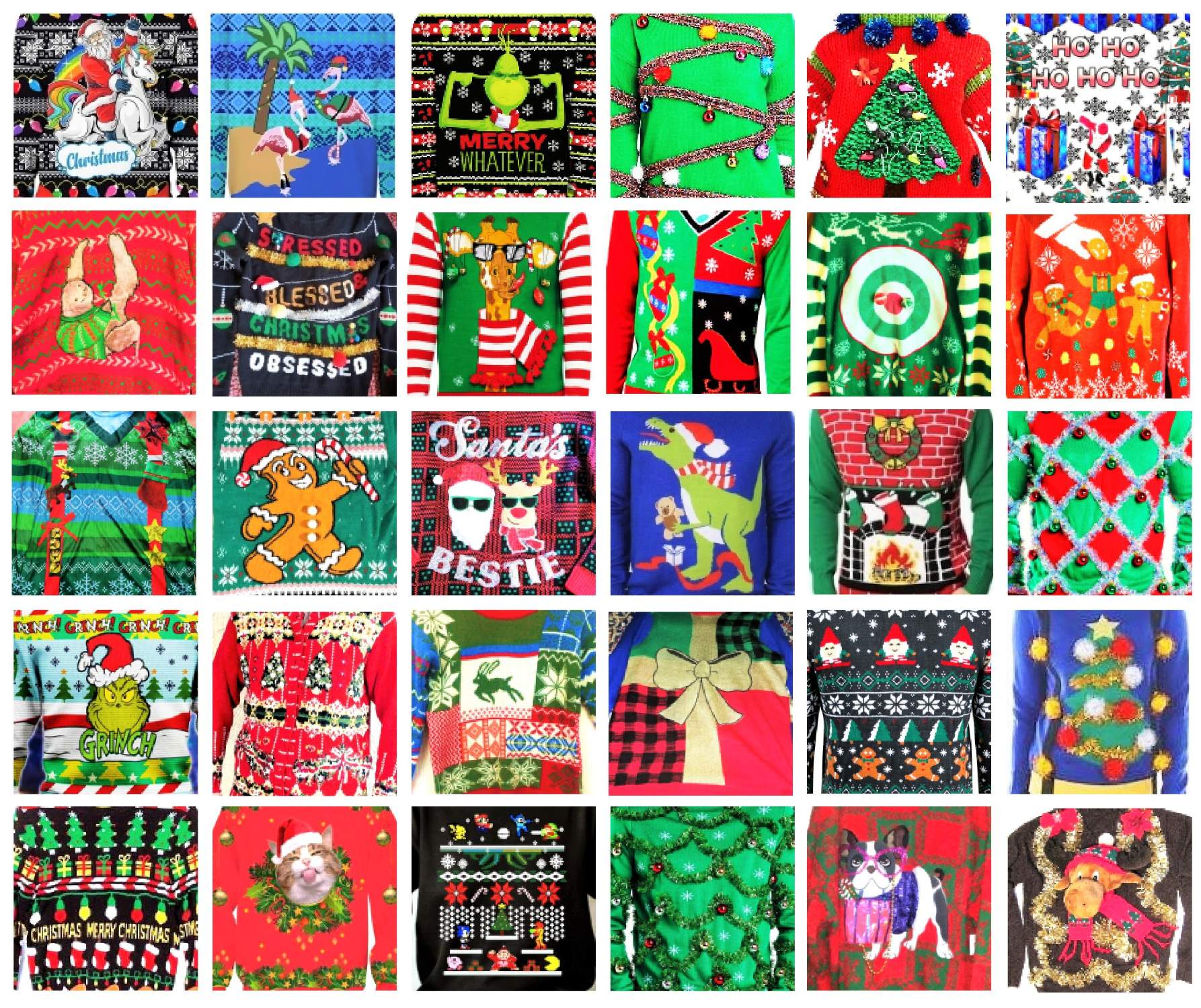 Solve PATCHWORK UGLY CHRISTMAS SWEATERS 2 jigsaw puzzle online with 238
