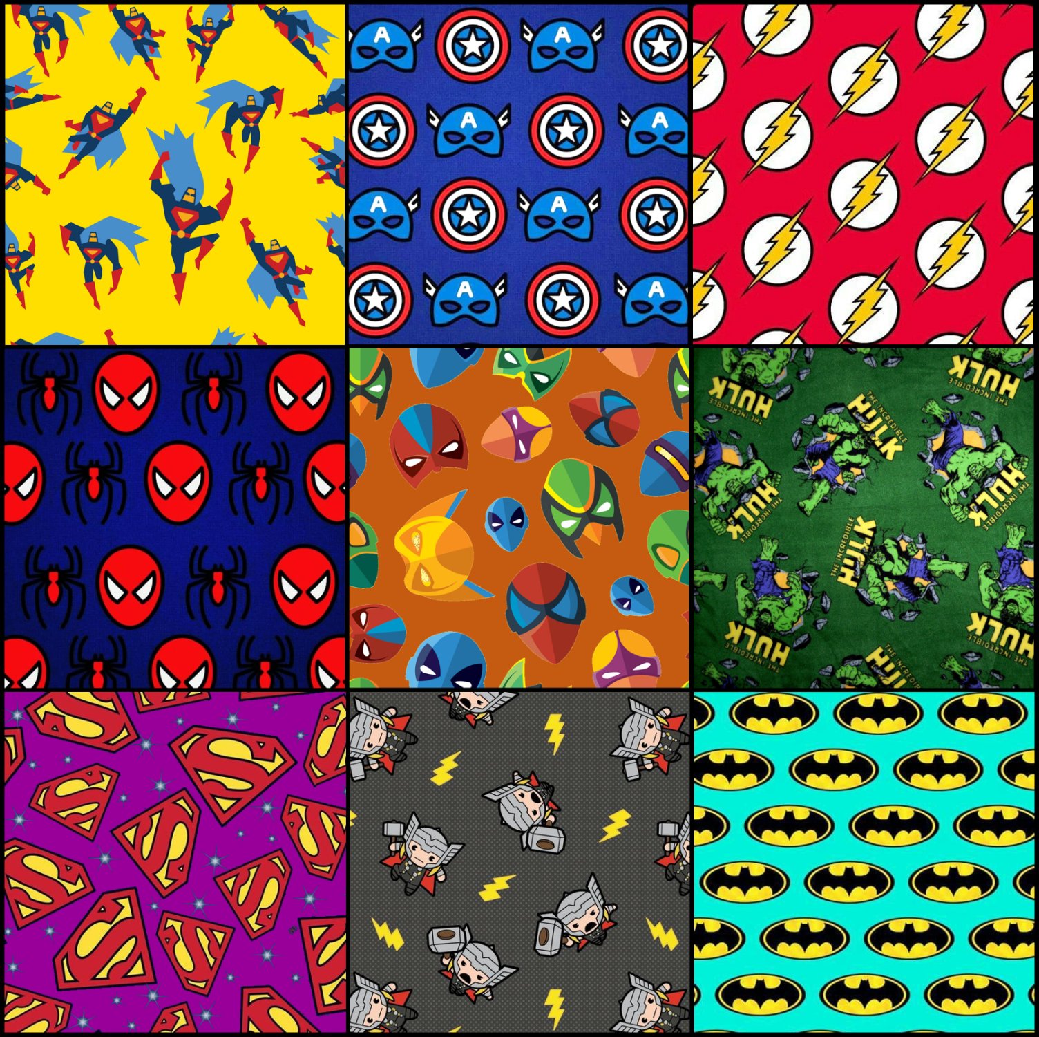 Solve Superhero patterns 1 jigsaw puzzle online with 225 pieces