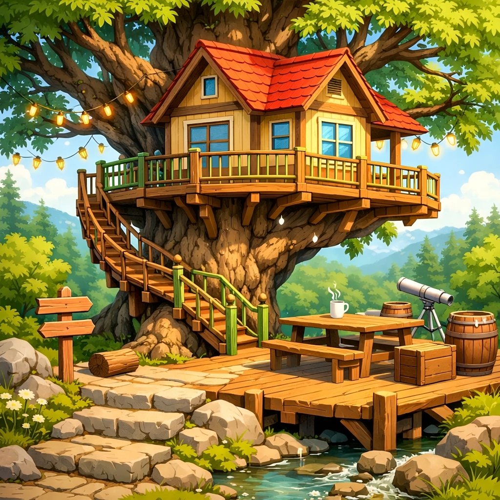 Solve Nice treehouse... jigsaw puzzle online with 144 pieces