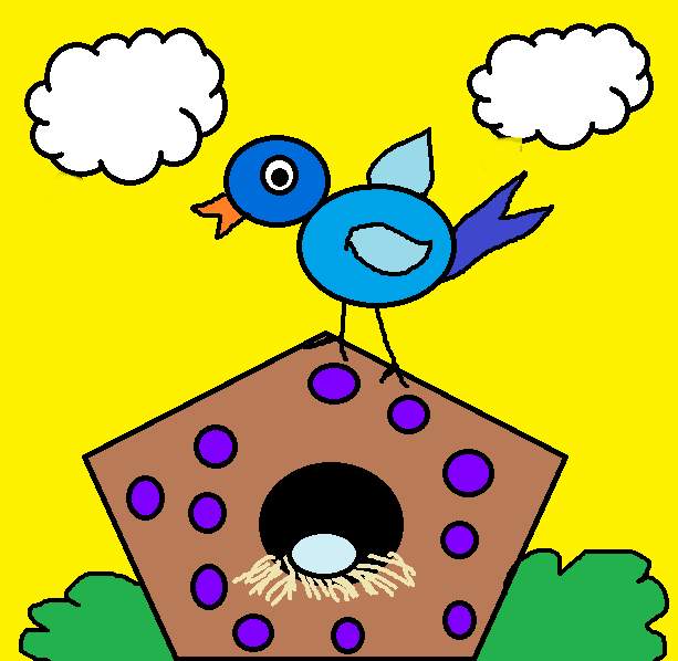 Jigsaw Puzzle | Blue Bird House Doodle | 72 pieces | Jigidi