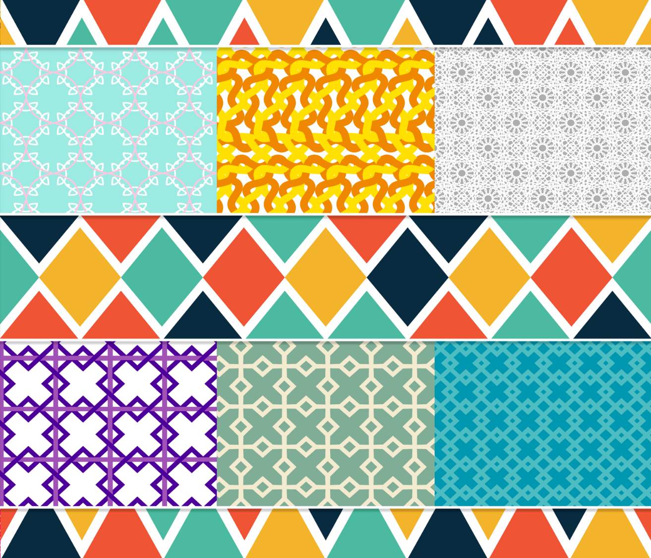 Solve geometric patterns jigsaw puzzle online with 99 pieces