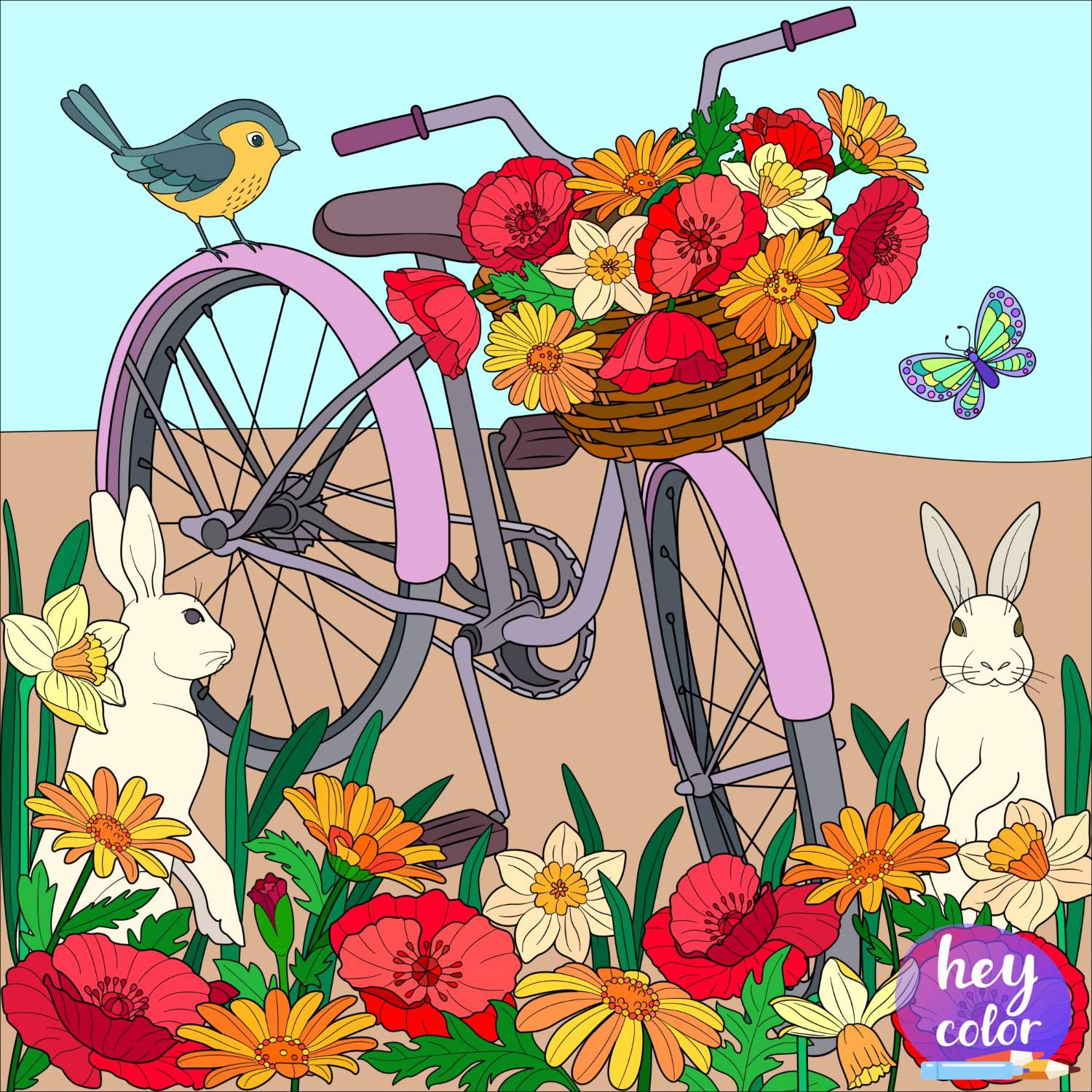 Solve PUZZLE Flowers In Bike Basket jigsaw puzzle online with 600 pieces