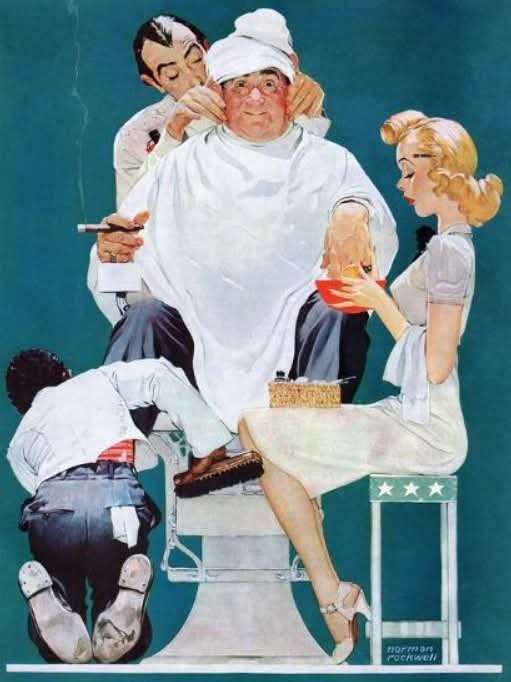 Solve Norman Rockwell jigsaw puzzle online with 63 pieces