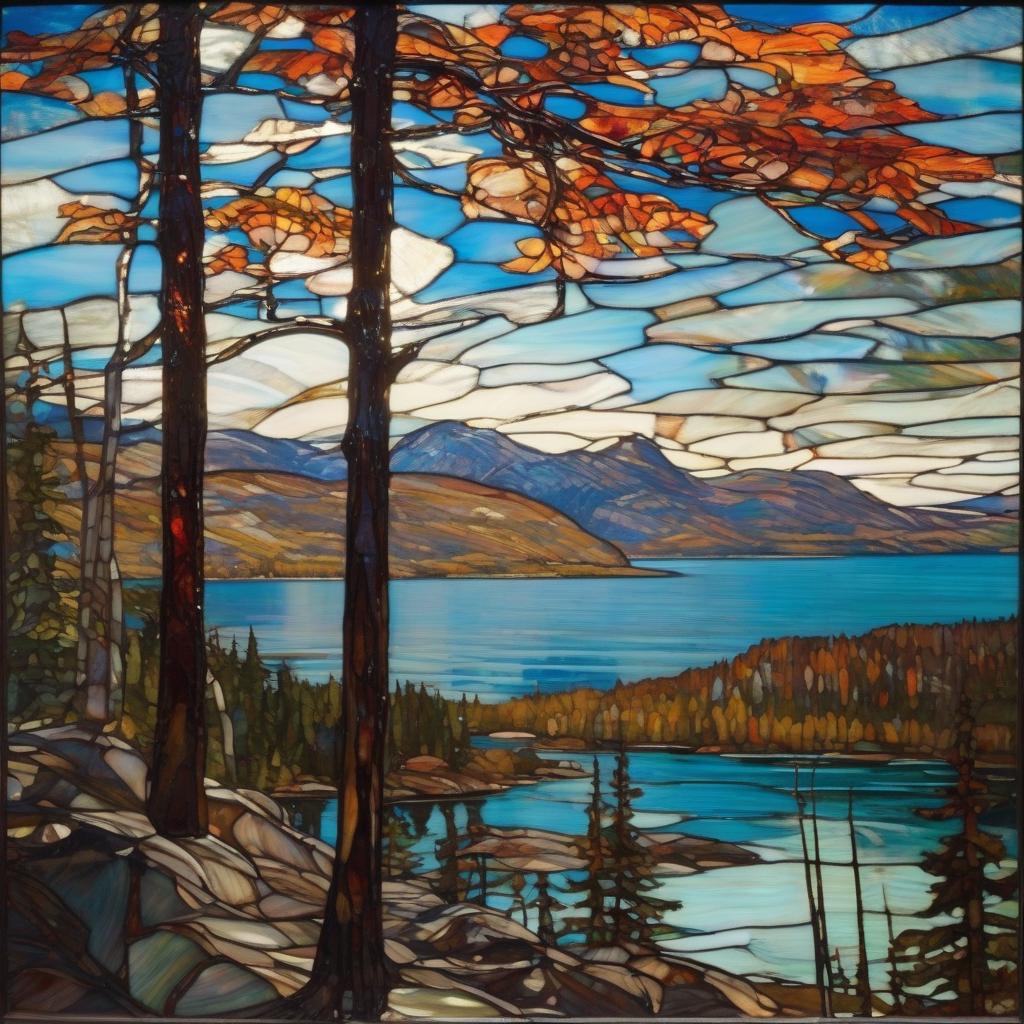 Solve AI, merge of Tom Thomson and Louis Tiffany jigsaw puzzle online