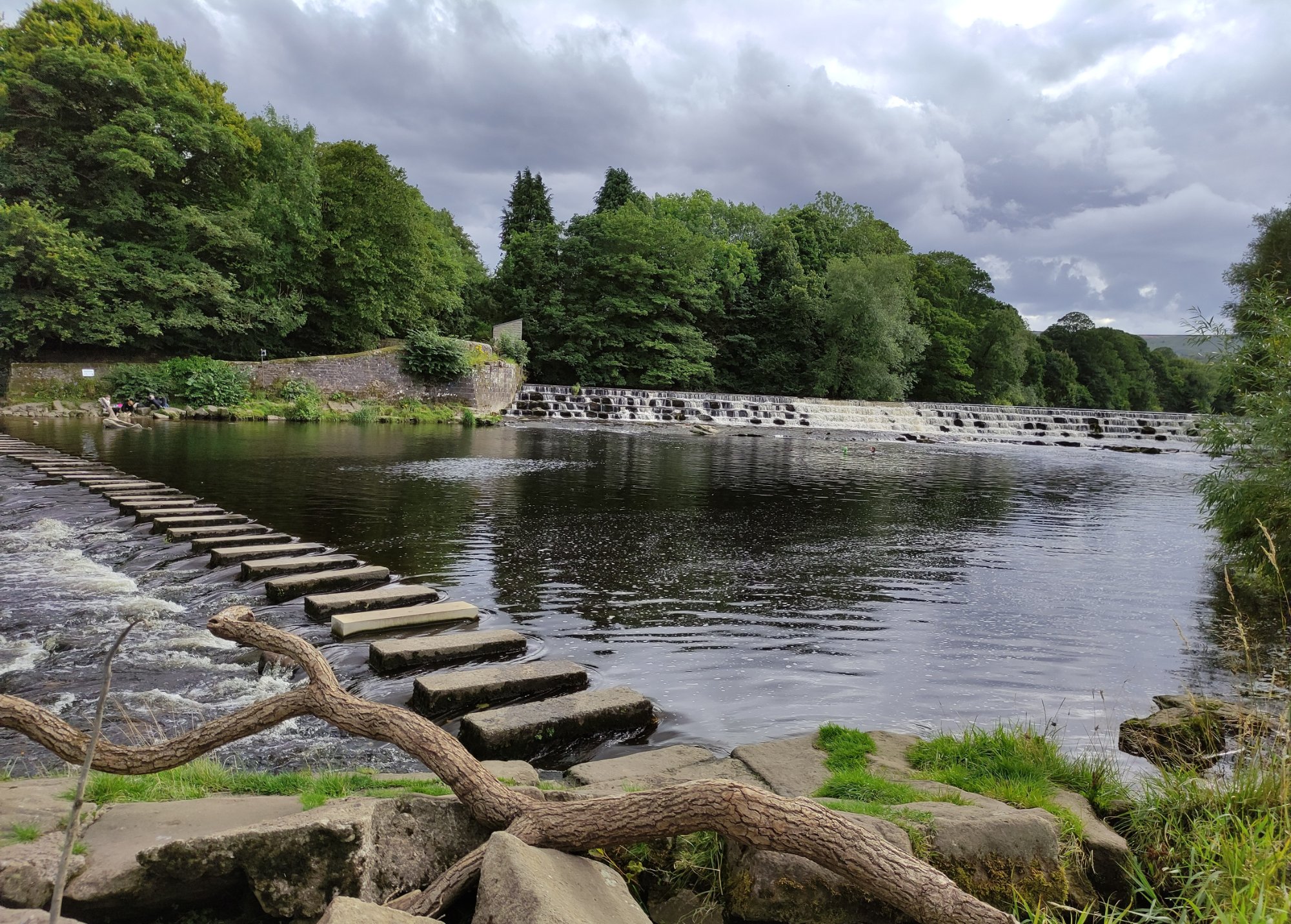 Jigsaw Puzzle Burley Stepping Stones and Weir, River Wharfe, West