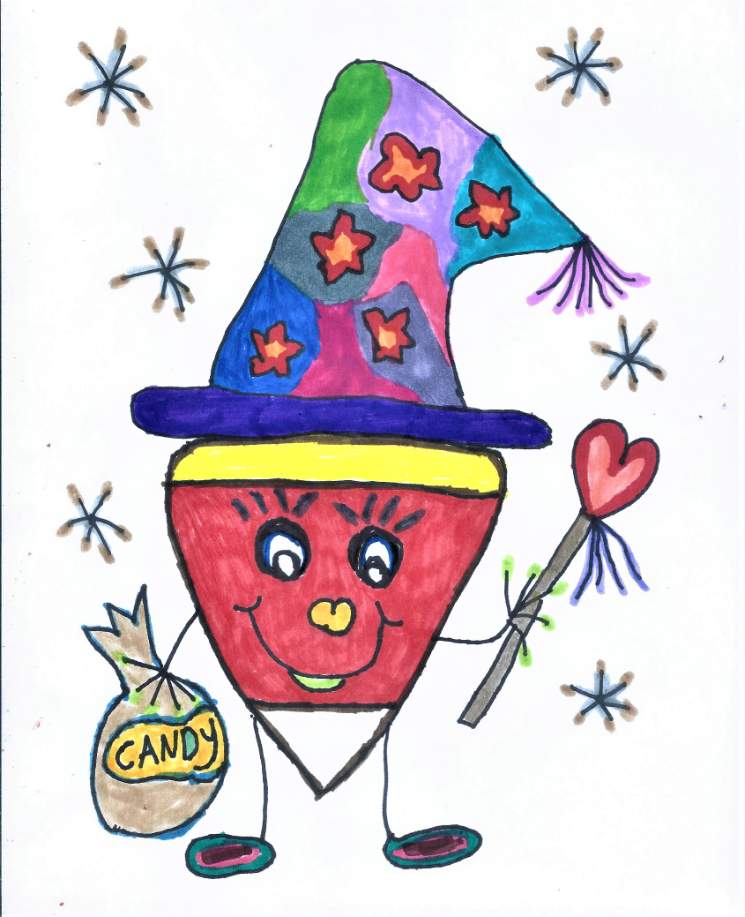 Solve Candy Corn Wizard Doodle jigsaw puzzle online with 12 pieces