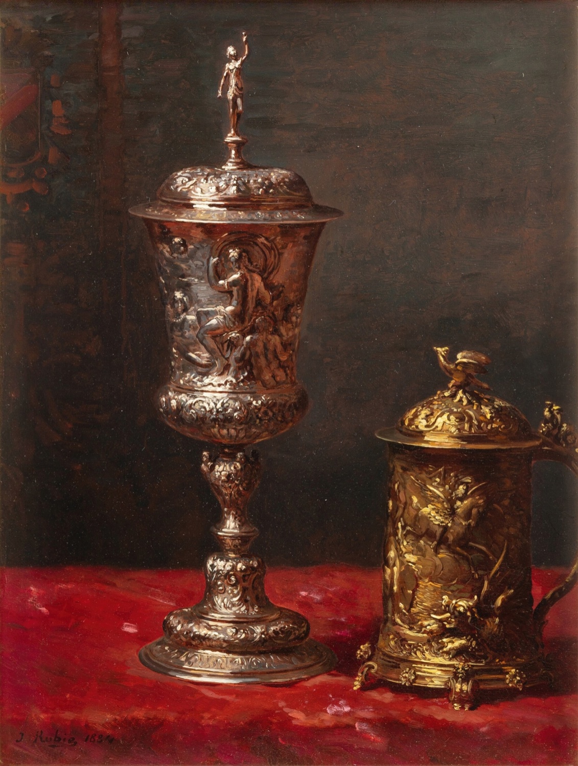 Solve JeanBaptiste Robie Still Life with tankard and a covered cup