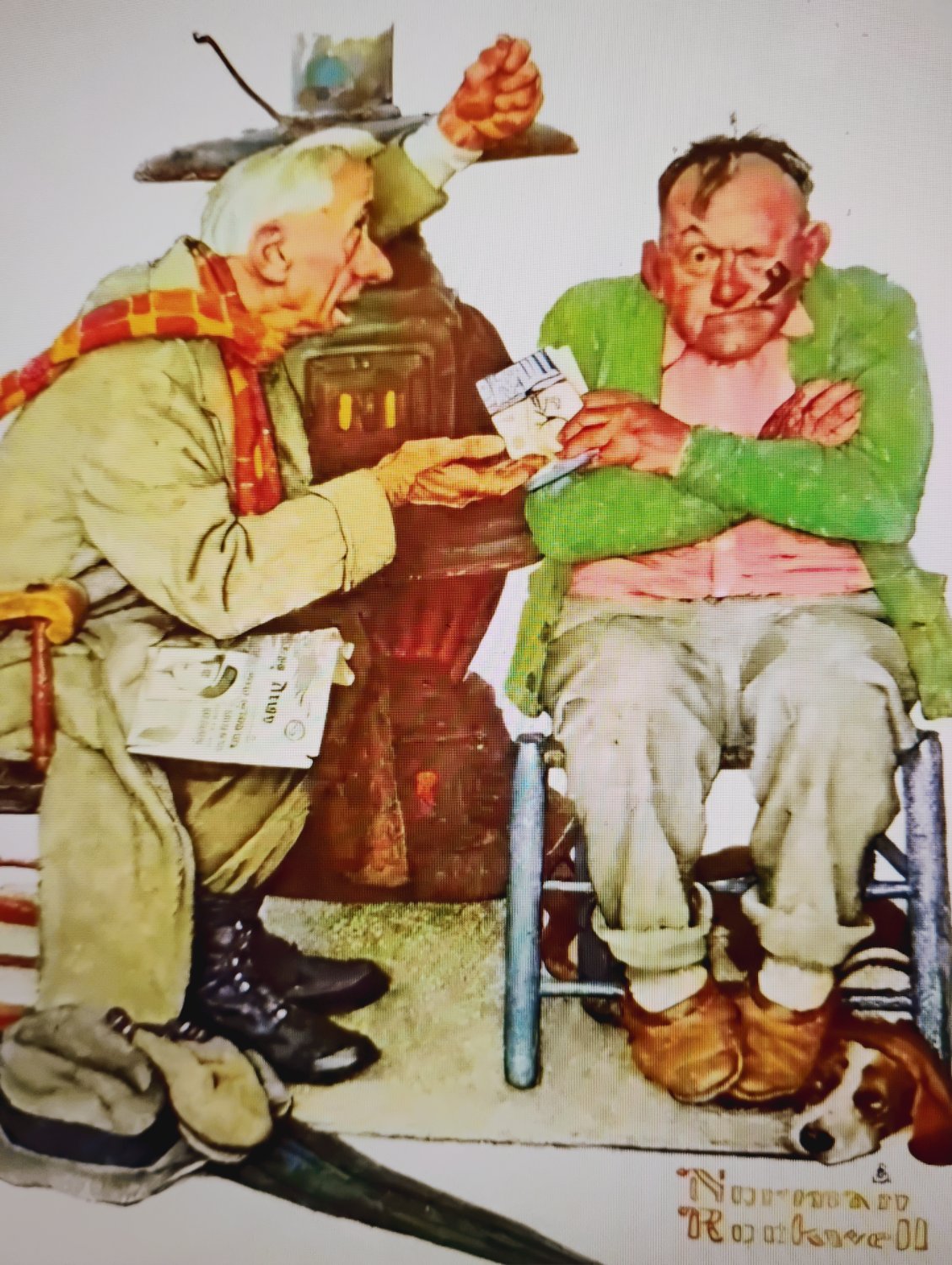 Solve Norman Rockwell jigsaw puzzle online with 63 pieces