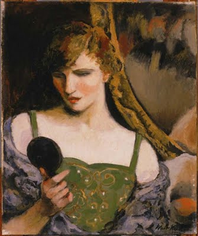 Solve Walt Kuhn Girl With Mirror 1929 jigsaw puzzle online with 143 pieces