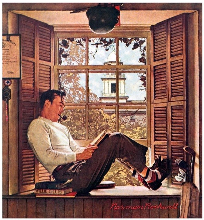 Solve Norman Rockwell jigsaw puzzle online with 90 pieces