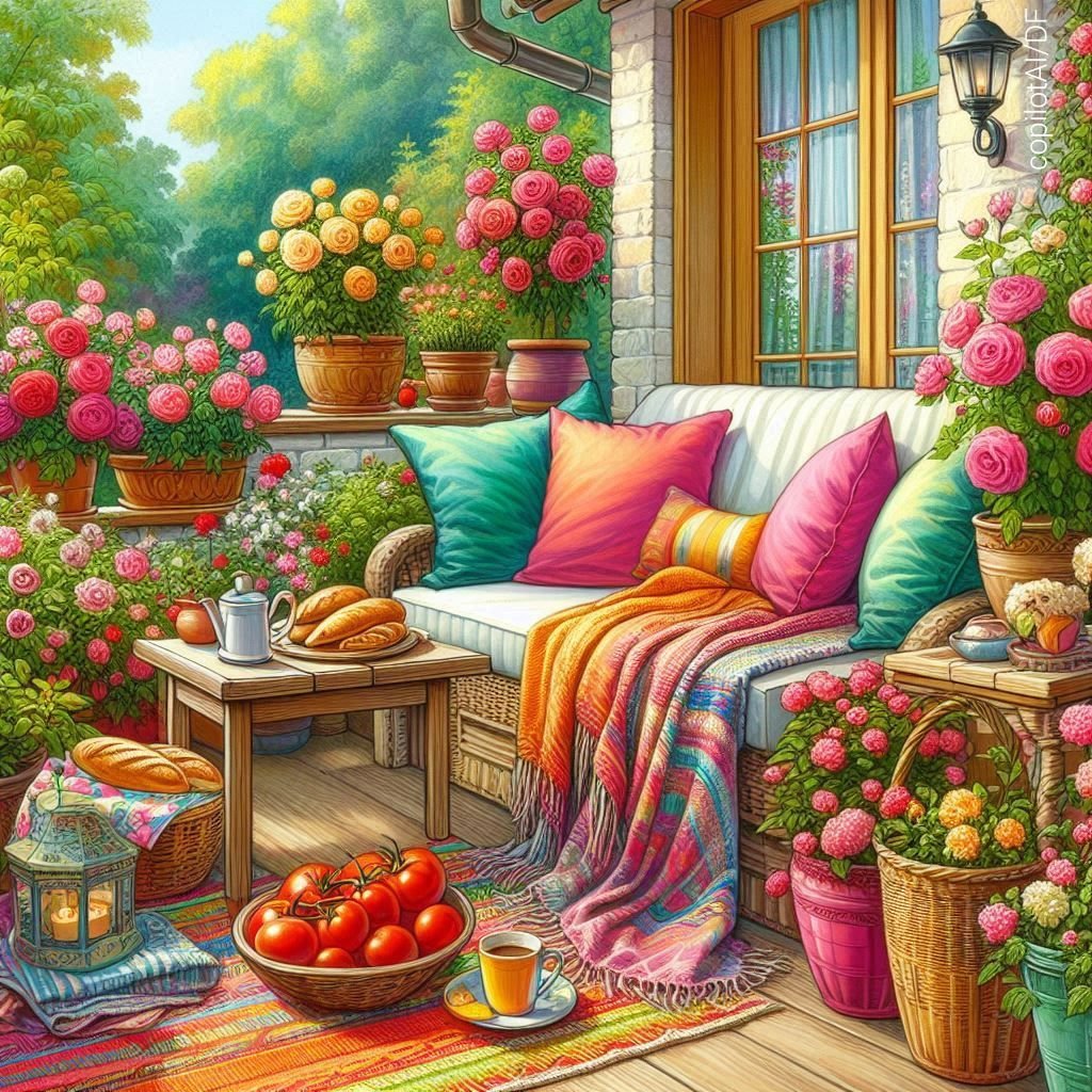 Solve Pretty Porch jigsaw puzzle online with 100 pieces