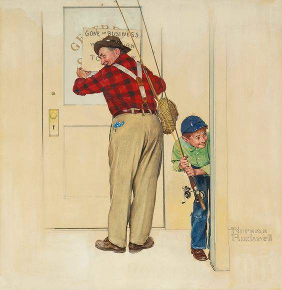 Solve Illustration by Norman Rockwell jigsaw puzzle online with 81 pieces