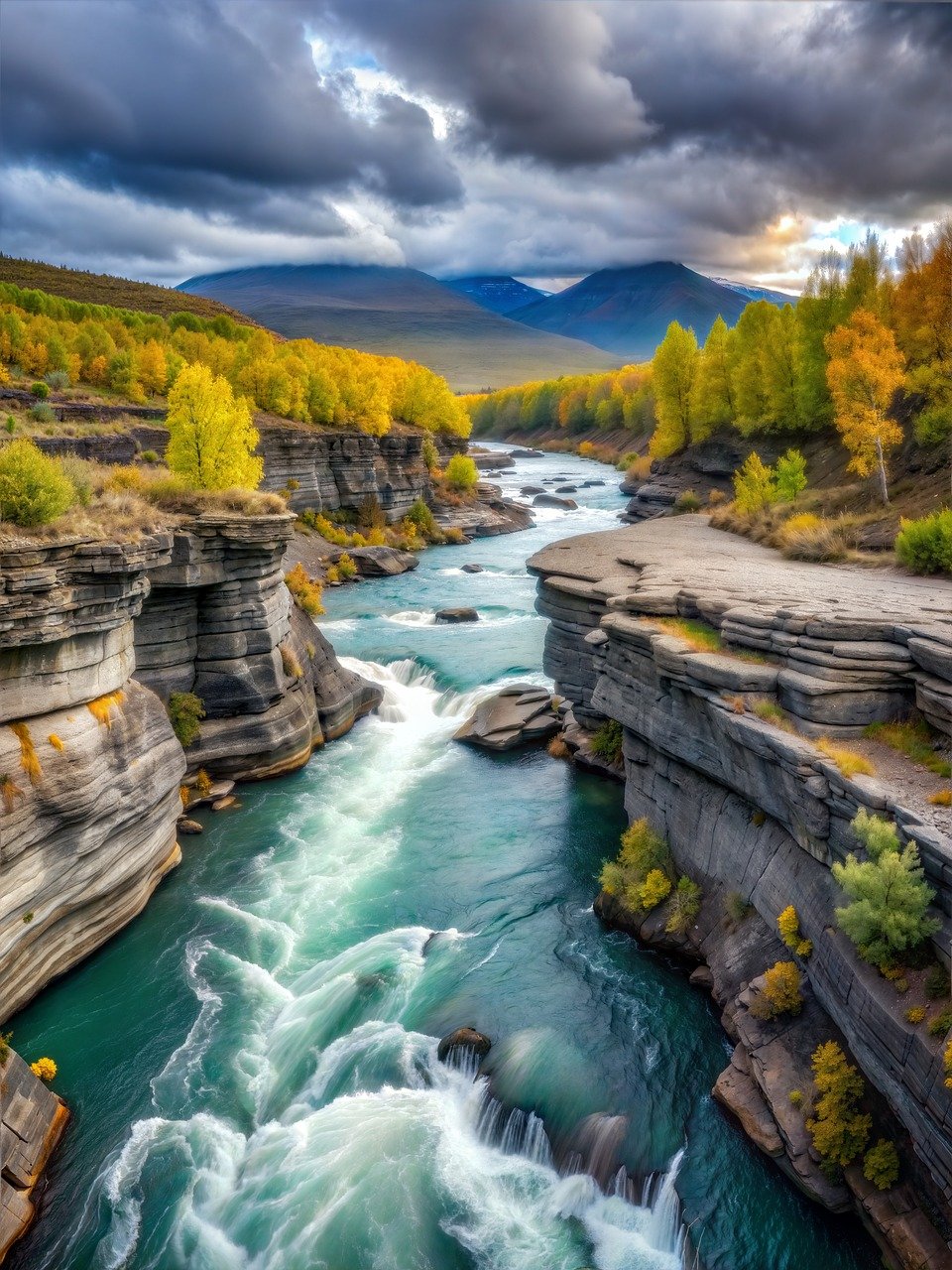 Wilde Rivier Solve Wild river jigsaw puzzle online with 99 pieces