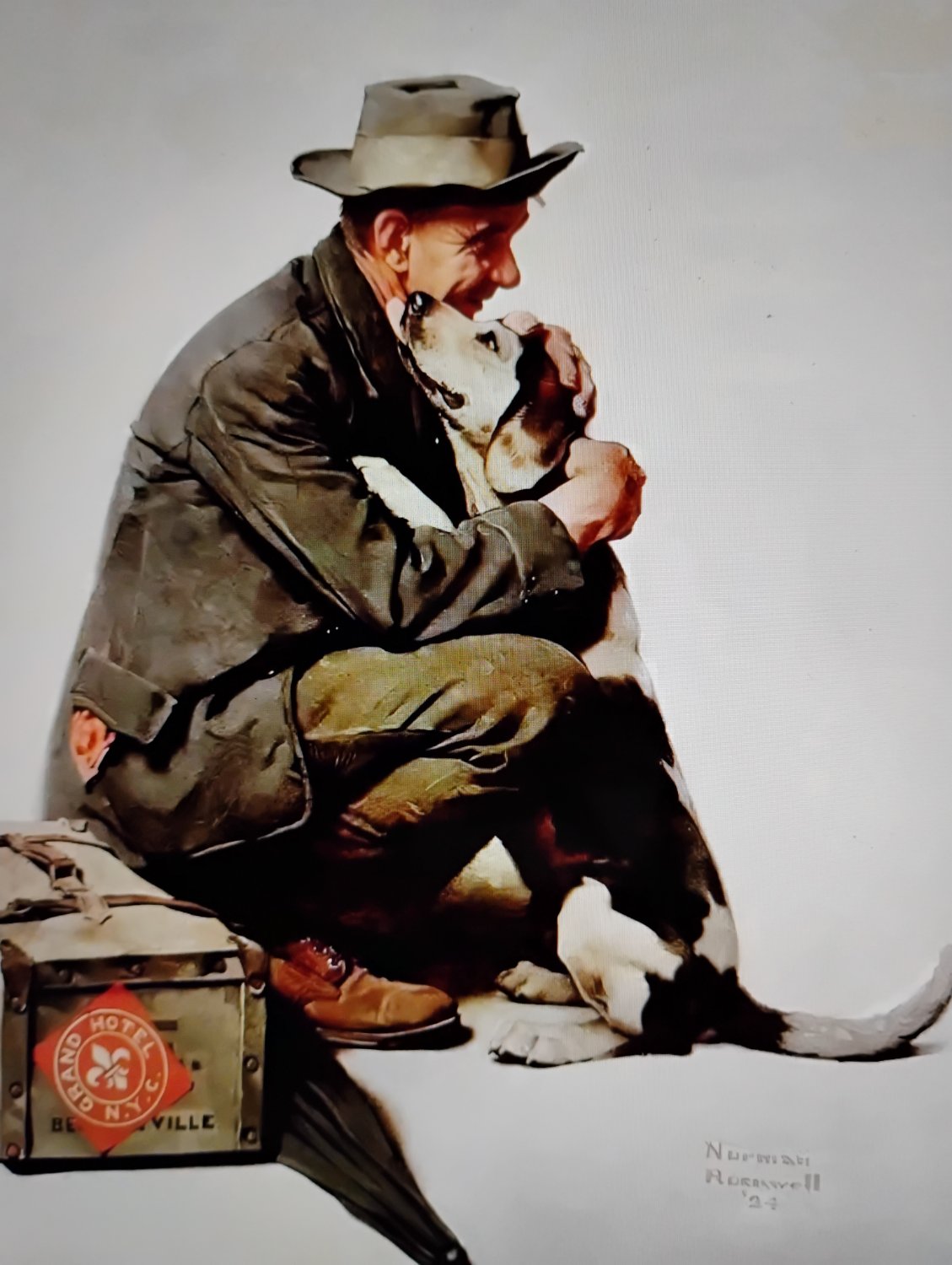 Solve Norman Rockwell jigsaw puzzle online with 63 pieces