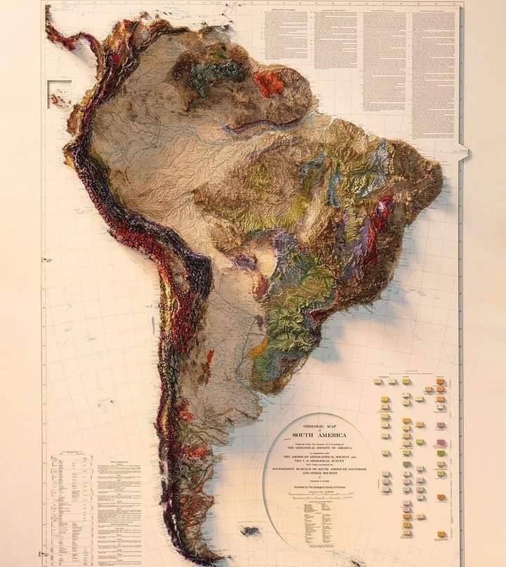 Solve Topographic Map of South America jigsaw puzzle online with 110 pieces