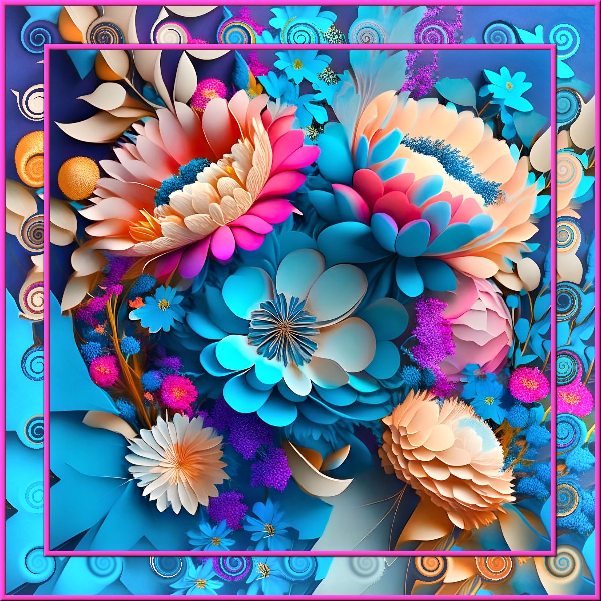 Solve 3D Paper Flowers 18 01 24 (2) jigsaw puzzle online with 36 pieces