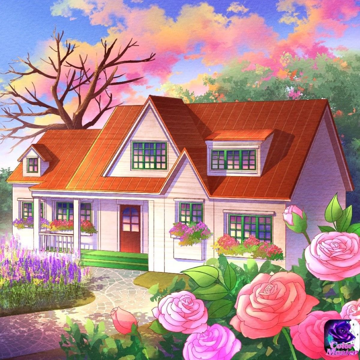 Solve Colorful Home jigsaw puzzle online with 81 pieces