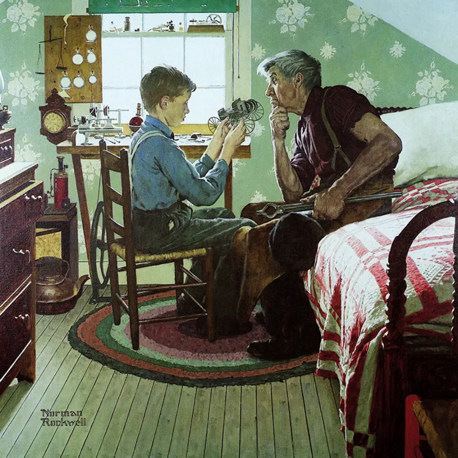Solve norman-rockwell-painting jigsaw puzzle online with 484 pieces