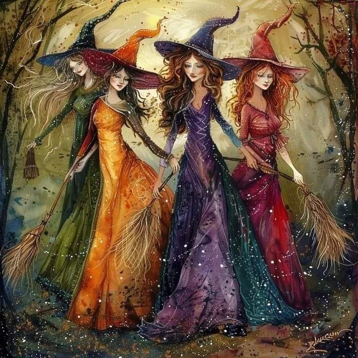 Solve witchy women (resize 9 to 144) jigsaw puzzle online with 49 pieces