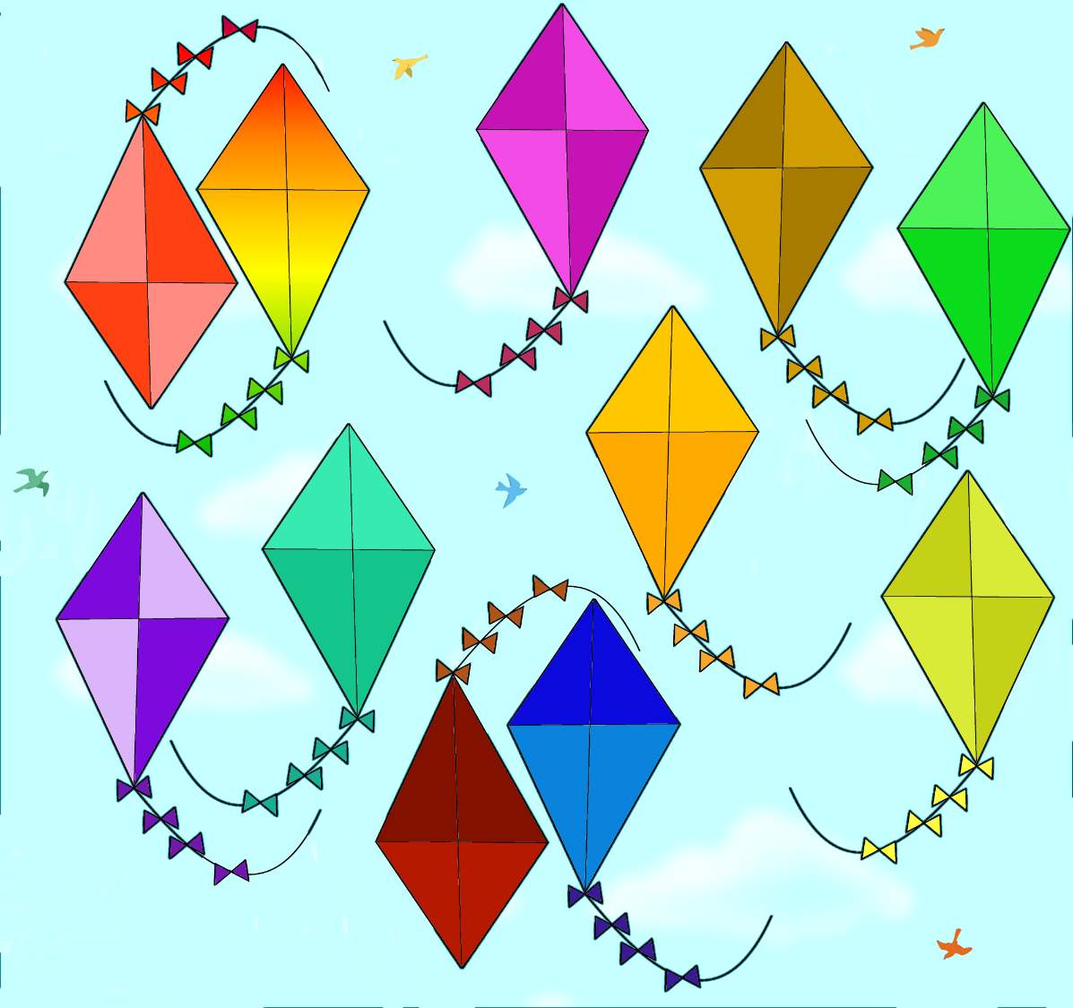 Solve KITES jigsaw puzzle online with 36 pieces