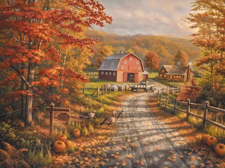 Solve Autumn Farm jigsaw puzzle online with 63 pieces