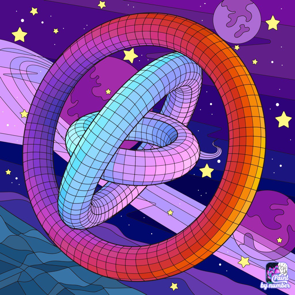 Solve Space paint by number jigsaw puzzle online with 100 pieces