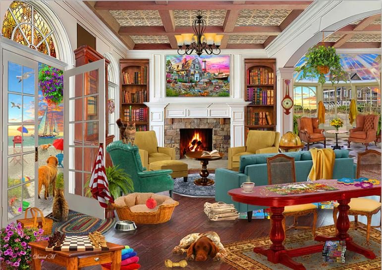 Solve Snug Living Room jigsaw puzzle online with 96 pieces