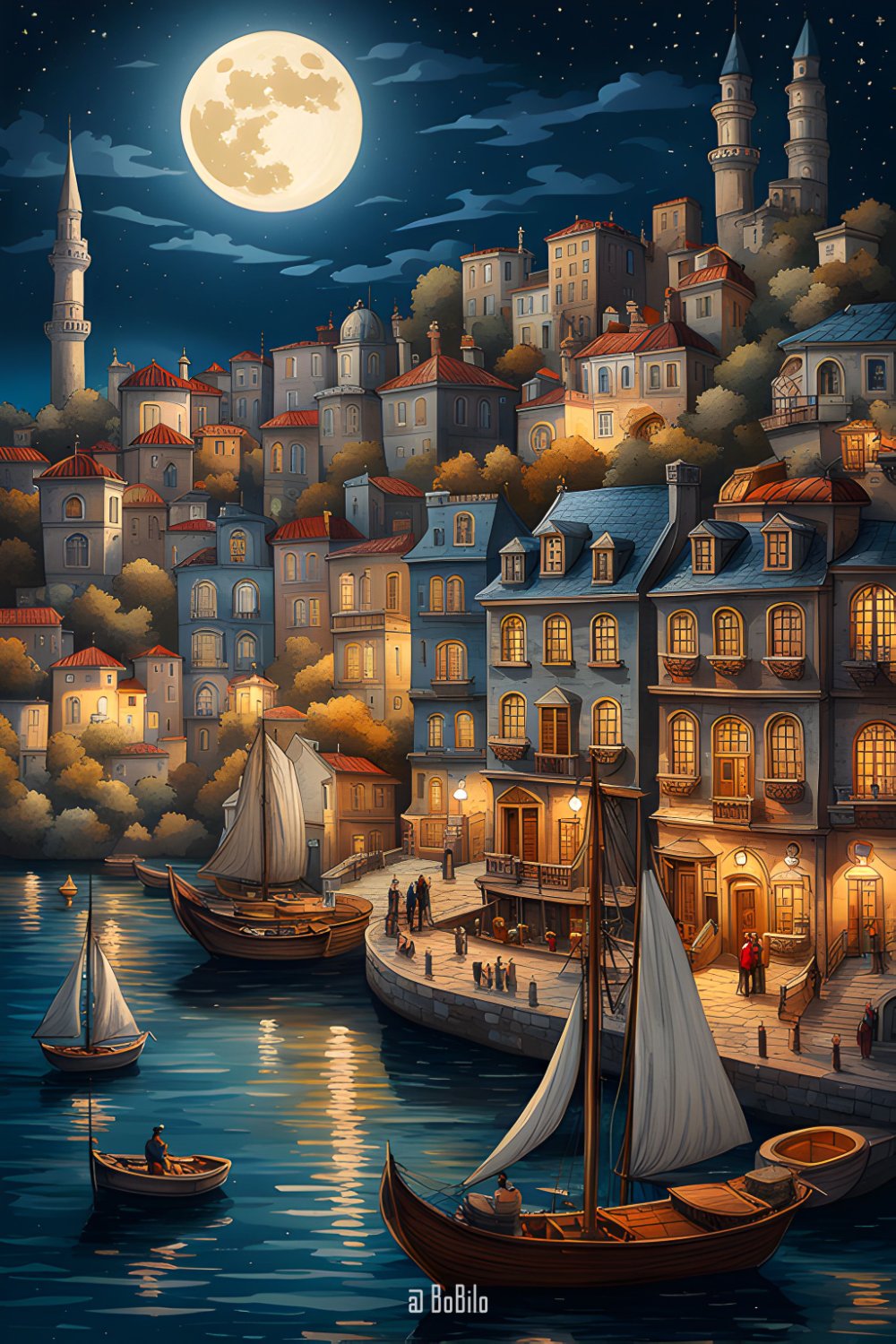 Puzzle 1000 Pezzi Moonlight - Paesaggio Spiaggia Al Chiaro Di Luna, Decorazione Per Adulti 70x50 Cm