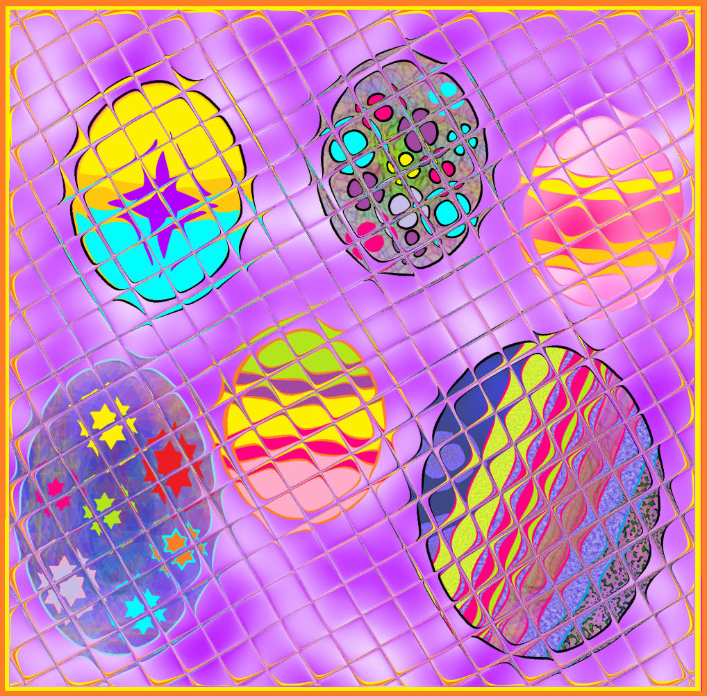 Solve EASTER EGGS UNDER GLASS jigsaw puzzle online with 256 pieces