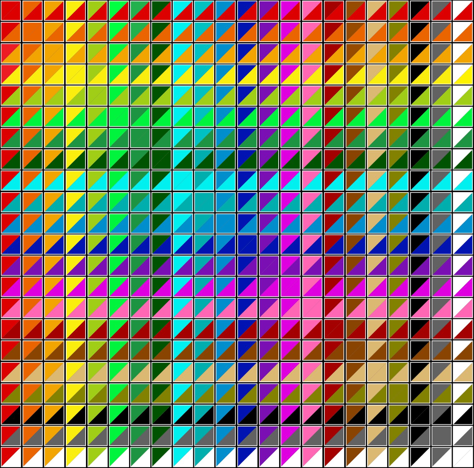 Solver Colours Solve Colour Combinations Chart jigsaw puzzle online with 144 pieces