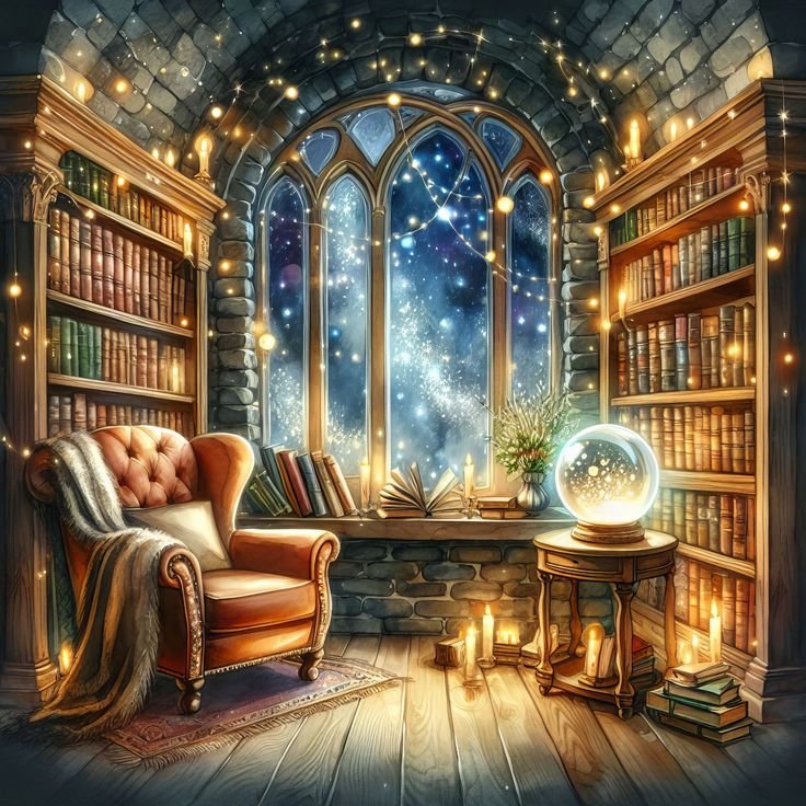 Solve The Witch's Library jigsaw puzzle online with 144 pieces