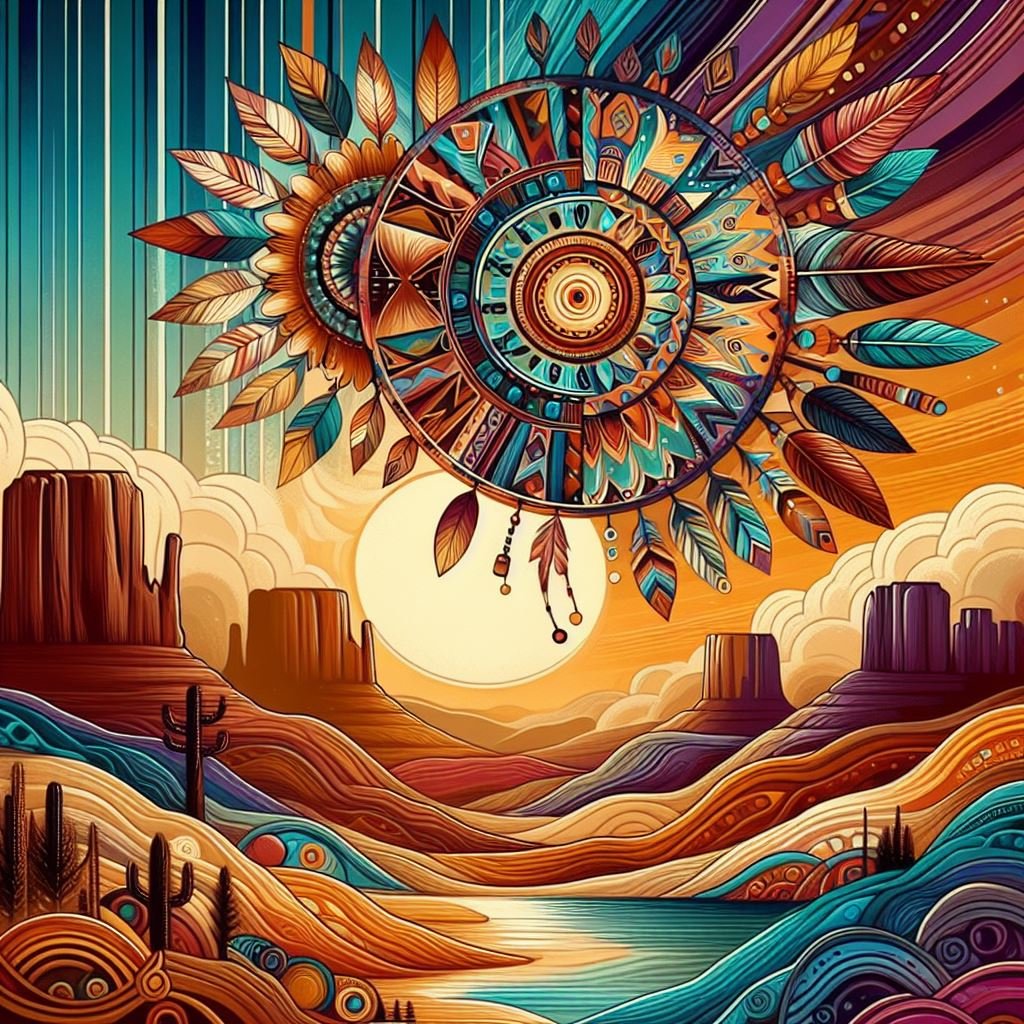 Native Body Sunset Design Solve Native American Indian sunset design jigsaw puzzle online with 49 ...