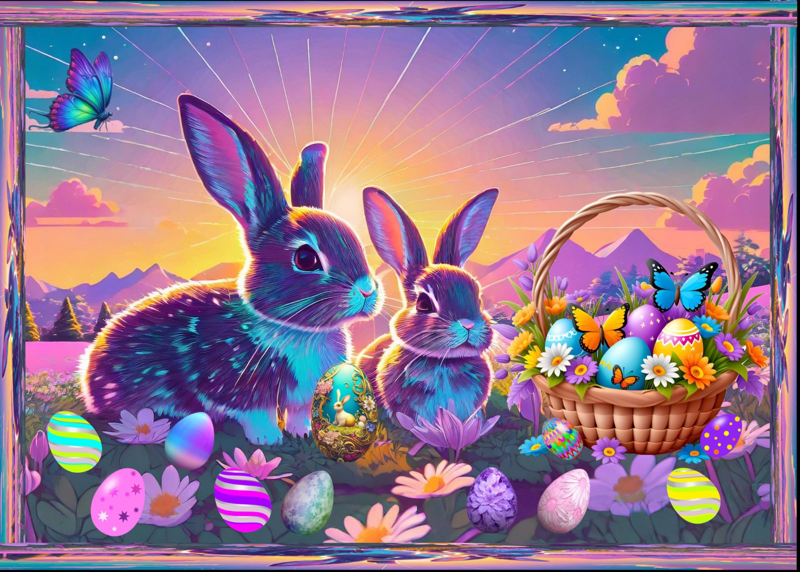 Solve Hiding Easter Eggs- resize to 494 jigsaw puzzle online with 48 pieces