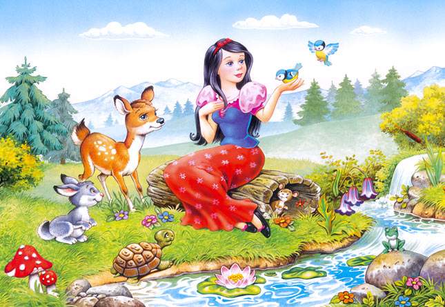 Solve Snow White jigsaw puzzle online with 48 pieces