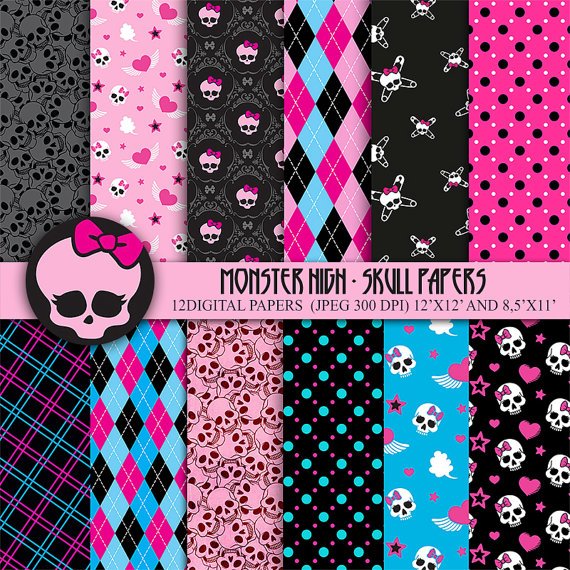 Solve Monster High - Skull Papers jigsaw puzzle online with 81 pieces