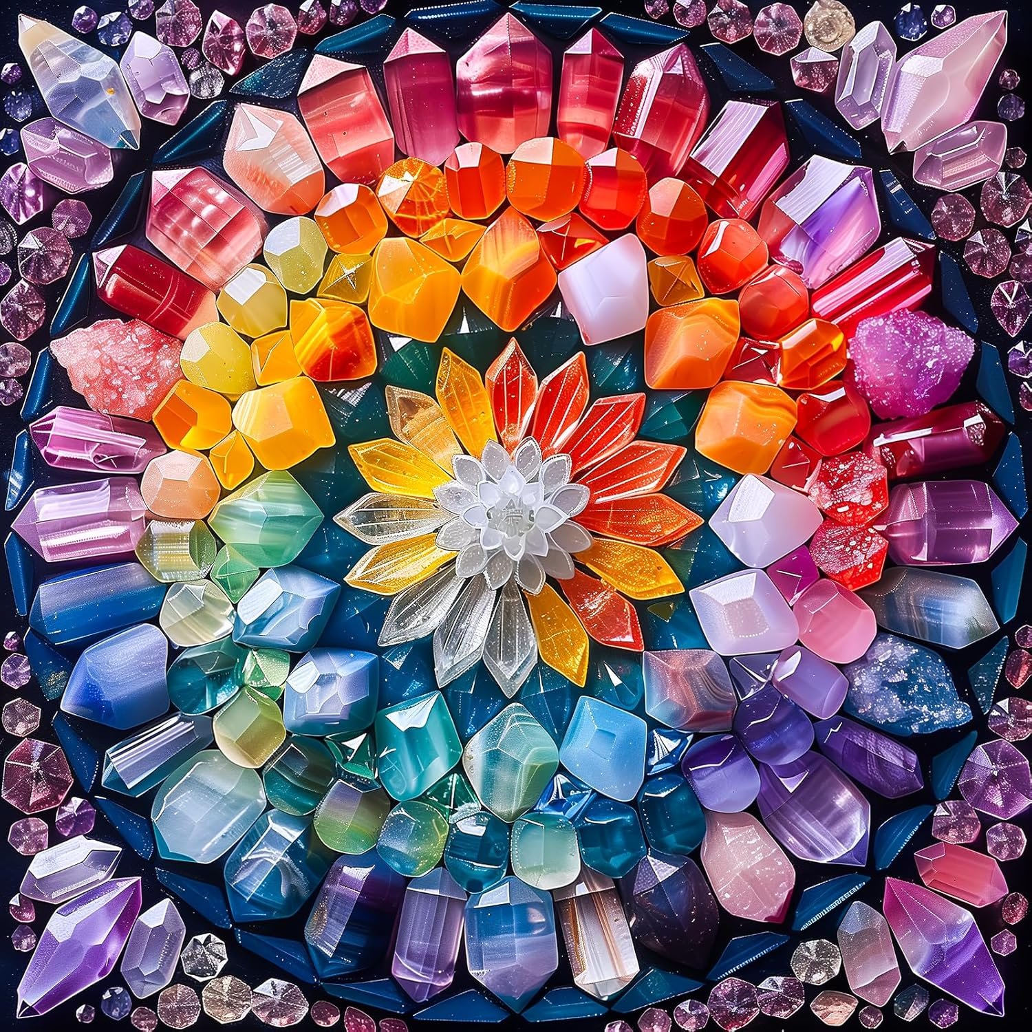 Crystal Puzzle Riddle Solve Rainbow Crystals jigsaw puzzle online with 225 pieces