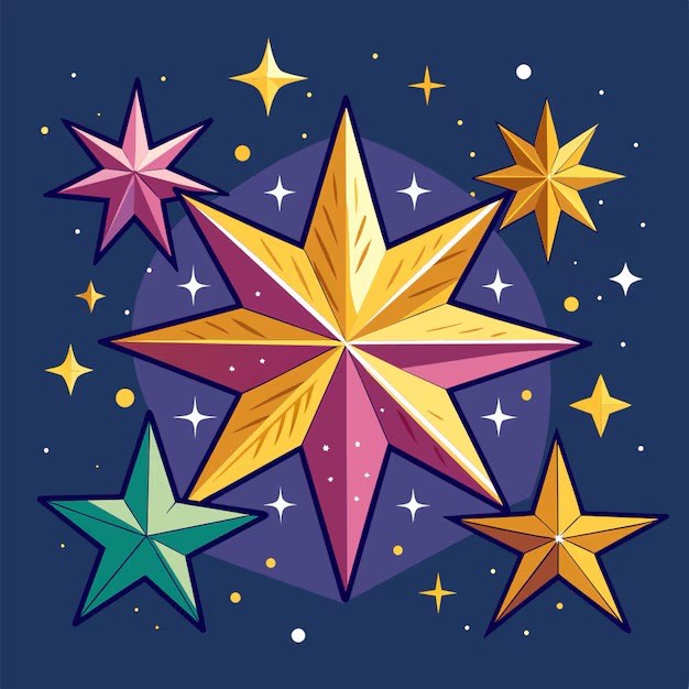 Solve Stars & Color Galore jigsaw puzzle online with 9 pieces